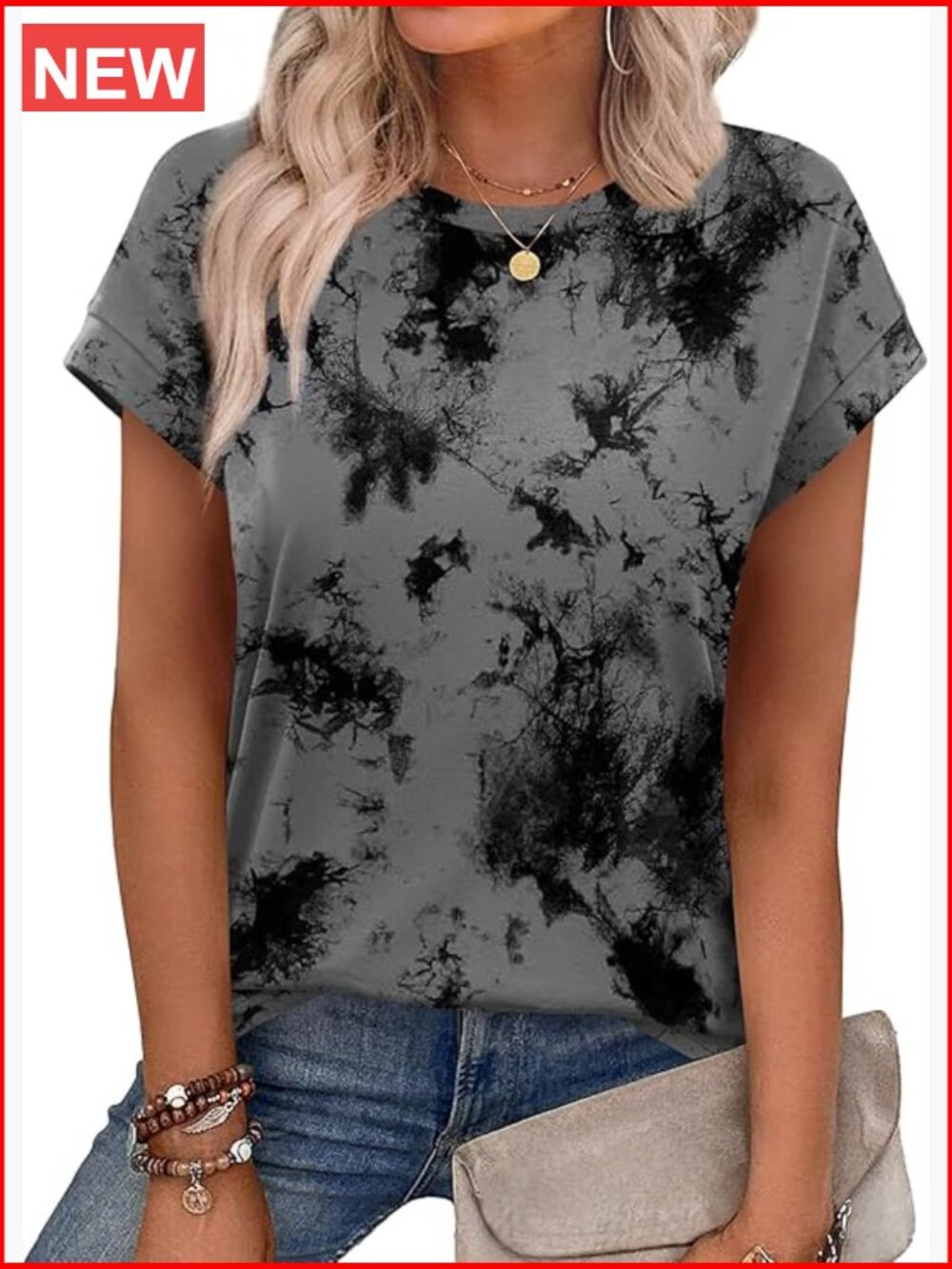 Women's Short Sleeve Tunic Tee Crew Neck Cap Sleeve Blouse (S-3XL)